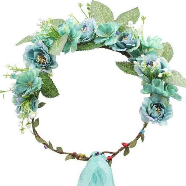 couronne de fleurs mariage bleu